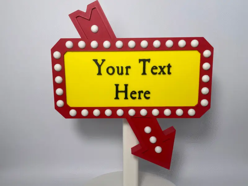 Personalized Marquee Sign Variant B Mounted