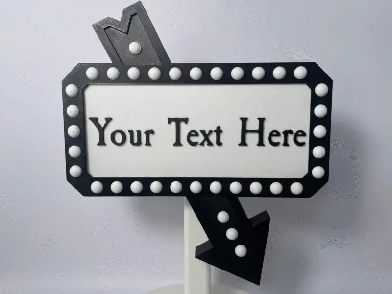 Personalized Marquee Sign Variant A Mounted