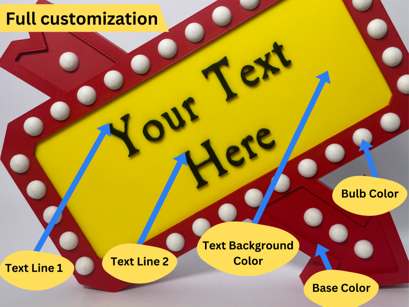 Marquee Arrow Sign Size Guide