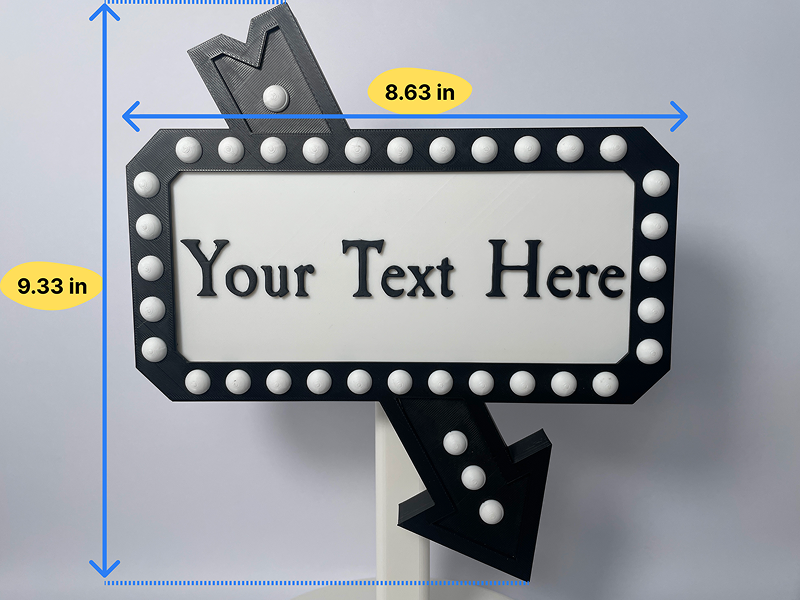 Marquee Arrow Sign Size Guide