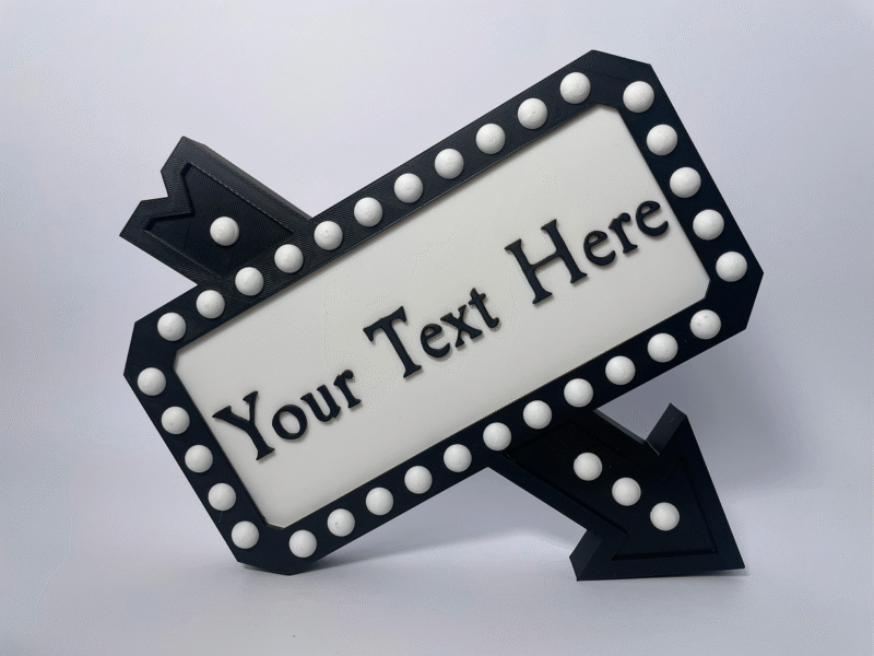 Marquee Arrow Sign Front View